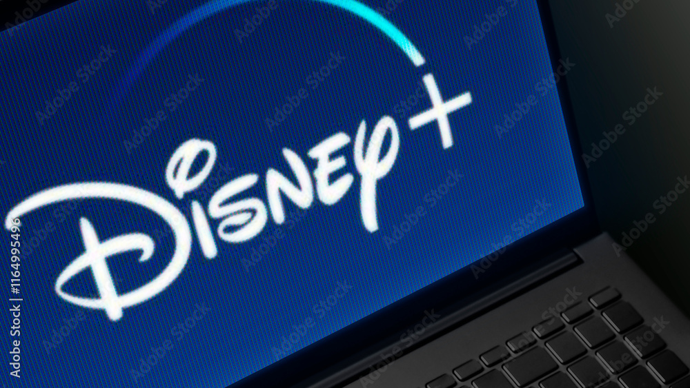 This photo illustration shows the logo of the Disney Plus displayed on ...