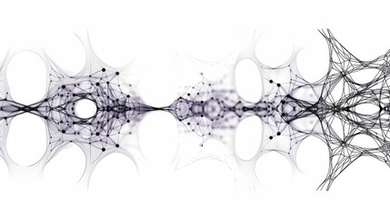 Wall Mural - abstract network visualization depicting interconnected nodes and structures.