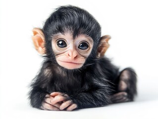 Wall Mural - cute monkey baby isolated on white background.