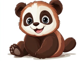 Wall Mural - cute panda cub isolated on white background. 