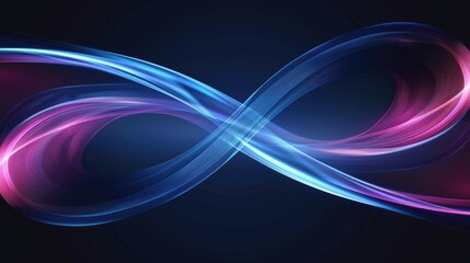 Wall Mural - abstract design featuring flowing lines in blue and pink, symbolizing infinity.