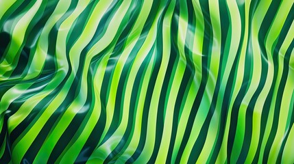 Wall Mural - Vibrant green smooth glossy stripes abstract concept background. Seamless looping motion design.