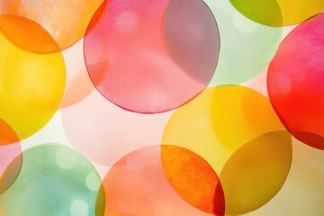 Wall Mural - colorful abstract circles create a vibrant pattern in a playful design filled with shades of yellow,