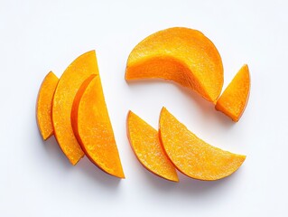 Wall Mural - Fresh Slice Orange isolated on white background.