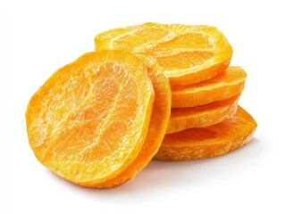 Wall Mural - Fresh Slice Orange isolated on white background.