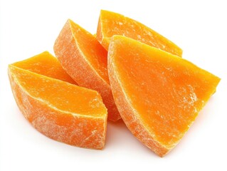 Wall Mural - Fresh Slice Orange isolated on white background.