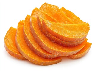 Wall Mural - Fresh Slice Orange isolated on white background.