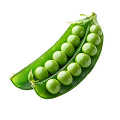 Wall Mural - Fresh green peas in pod Transparent Background.