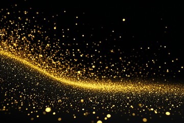 Wall Mural - a close up of a gold dust trail on a black background