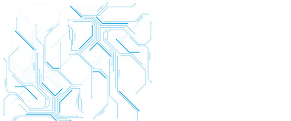 Leinwandbilder - Vectors Technology blue circuit diagram. High-tech connection system on a white background.