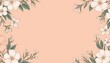© Ernando - Delicate Peach Background With White Flowers And Green Leaves