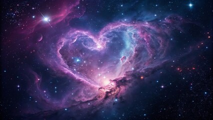 Wall Mural - Heart in the space. Abstract background of the universe.