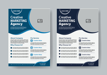 Creative Marketing Agency , 2 colour design , layout templeate