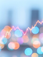 Aufkleber - Abstract Urban Stock Trends with Vibrant Geometric Patterns and Bokeh Background