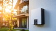 © zerogami - Solar Panel Inverter on Modern House Exterior at Sunset