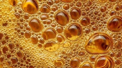 Aufkleber - A detailed shot of air bubbles trapped in water, showcasing their delicate, spherical shapes and the play of light around them.
