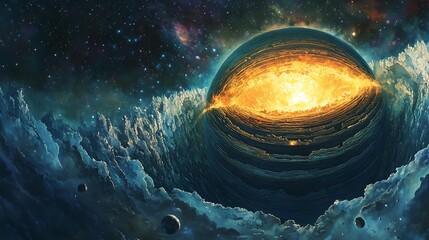 Wall Mural - celestial explosion revealed in cosmic art galaxy digital illustration outer space dynamic perspecti