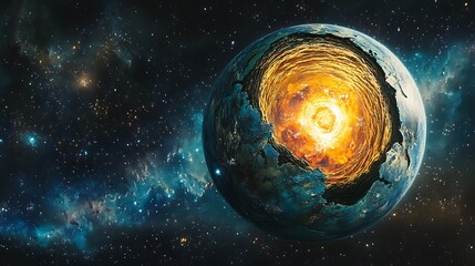 Wall Mural - explosive cosmic event outer space digital art galactic environment wide-angle view celestial concep