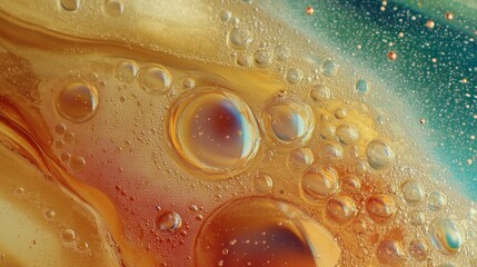 Aufkleber - Macro shot of air bubbles suspended in water, with reflections and refractions enhancing the clarity and purity of the water.