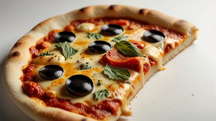 Wall Mural - Delicious pizza with mozzarella on a board