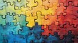 © Darul - Colorful Interlocking Puzzle Pieces Form Abstract Art