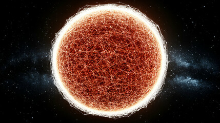 Wall Mural - cosmic network, celestial sphere glows brightly in interstellar space, exuding energy and radiance m