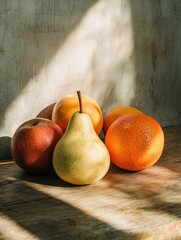 Wall Mural - Fruit on Wooden Table