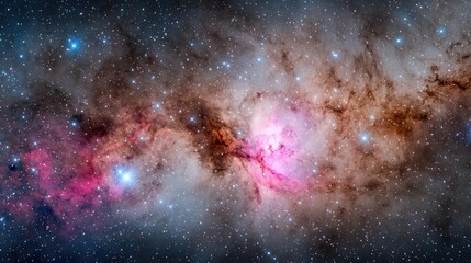 Wall Mural - Cosmic abstract background idea. A stunning view of a vibrant galaxy filled with stars and cosmic clouds.