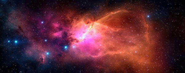 Wall Mural - cosmic abstract background idea. a stunning cosmic nebula showcasing vibrant colors and stellar form