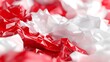 © Gudang - Abstract red and white crumpled texture.