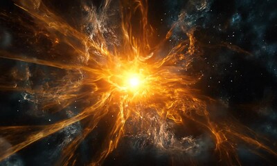 cosmic explosion fiery nebula stellar burst galactic phenomenon supernova space art