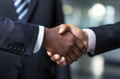 © Brett - Powerful Handshake Representing Commitment and Trust between Unseen Business Individuals