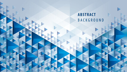 Wall Mural - abstract geometric background with 3d triangle shape, blue triangle pattern design. modern polygon t