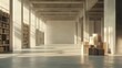 © WS Studio 1985 - Spacious and Modern Interior of a Large Warehouse Distribution Center