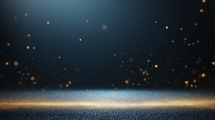 Wall Mural - Dark Stage with Golden Glitter:  A dramatic, atmospheric image perfect for showcasing products, presentations or adding a touch of magic to your designs.