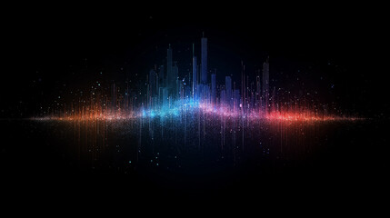 Wall Mural - Neon Cityscape Pulse: Abstract city skyline at night, vibrant pulses of light and color. Futuristic and energetic. 