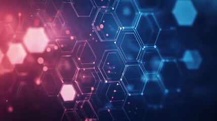 Colorful Hexagonal Background with Gradient Effect and Bokeh Elements