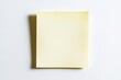 © Maria - sticky note in soft yellow shade perfectly square and flat displayed on bright white background