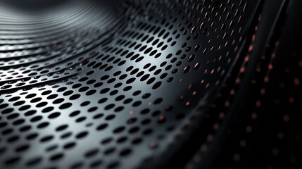 Fototapete - Abstract metallic surface forming a wavy pattern with holes