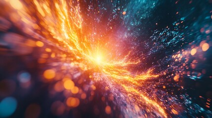 Aufkleber - Exploding supernova creating stunning light streaks in outer space
