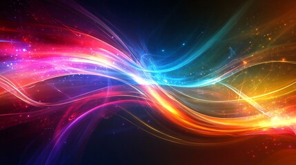 Wall Mural - colorful abstract wavy lines background creating vibrant energy flow