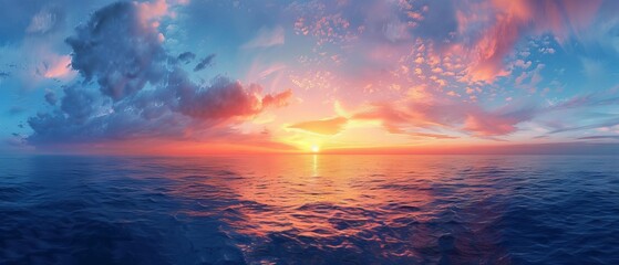 Wall Mural - dramatic golden sunset spreading across expansive dune beach with gentle waves and a serene shorelin
