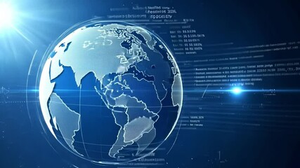 Wall Mural - global technology abstract background on blue