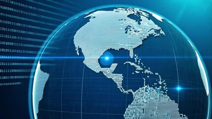 Wall Mural - global technology abstract background on blue