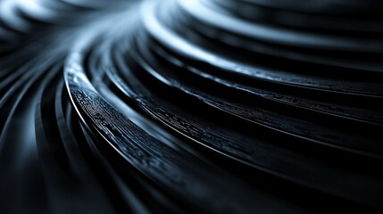Aufkleber - Abstract dark metallic curves creating a spiral pattern