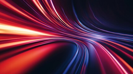 Wall Mural - abstract speed motion background showing red and blue trails of light