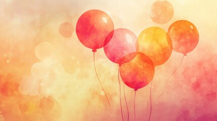 Wall Mural - Dynamic balloons with soft textures glowing on a vibrant gradient