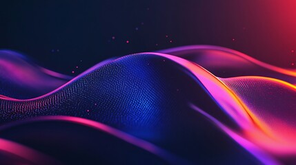 Aufkleber - Abstract colorful digital landscape with flowing particles forming waves
