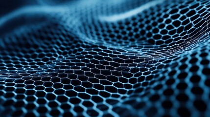 Abstract background blue mesh hexagon backgrou