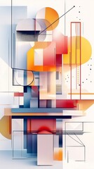 Wall Mural - Abstract Geometric Architecture Design - Colorful Composition of Shapes and Lines